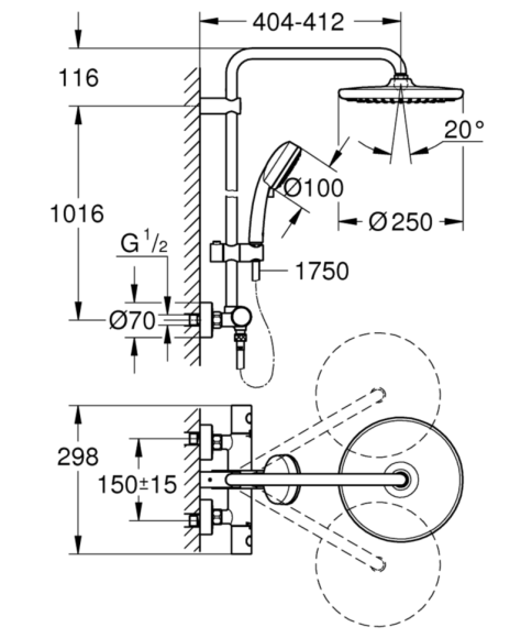 Душова система Grohe Tempesta Cosmopolitan (26670000)