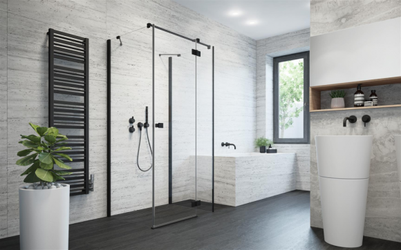 Душевая кабина Radaway Essenza New Black KDJ+S, левая, 110x110 (385023-54-01L)