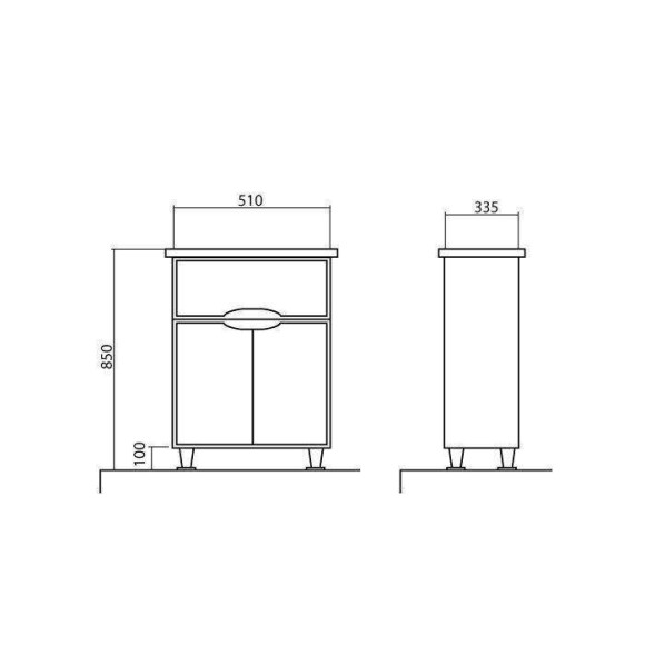 Пенал в ванную Aqua Rodos Родорс, 51 (АР000001185)