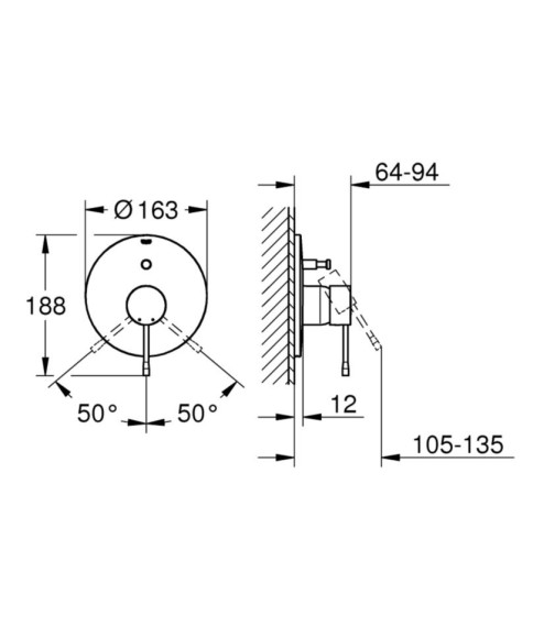 Смеситель для ванны Grohe Essence, однорычажный, хром (19285001)