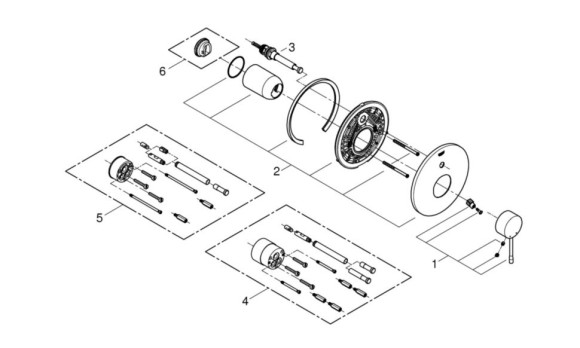 Смеситель для ванны Grohe Essence, однорычажный, хром (19285001)