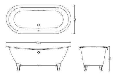 Ванна чавунна Devon&Devon Admiral Lux, 182x81 (2MRADMILUXVECRDD)