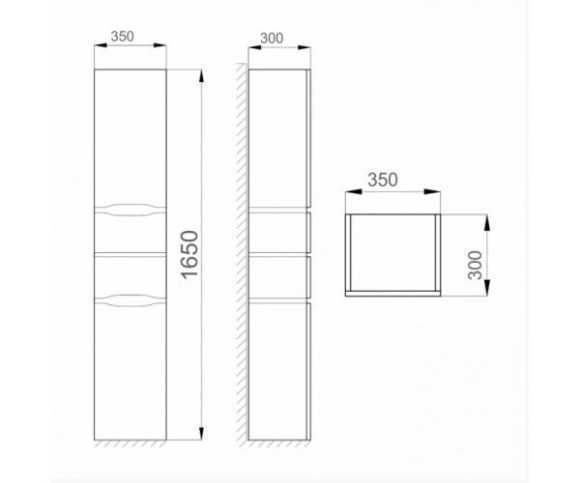 Пенал у ванну Sanwerk Alessa Air, 35 (MV0000367)