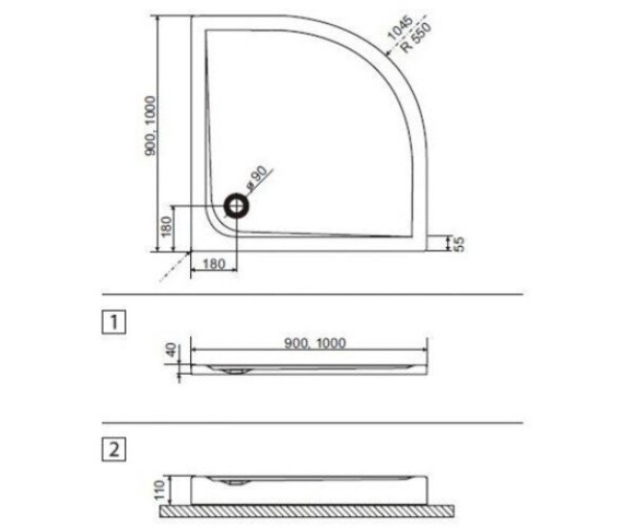 Душевой поддон Excellent Sense, 100х100 (BREX.SEN10WHC)