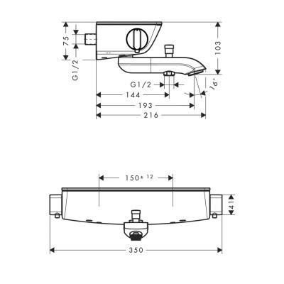Термостат Hansgrohe Ecostat Select, хром (13141400)