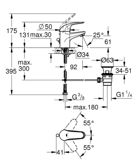Комплект змішувачів 3 в 1 Grohe Euroeco, хром (123226)