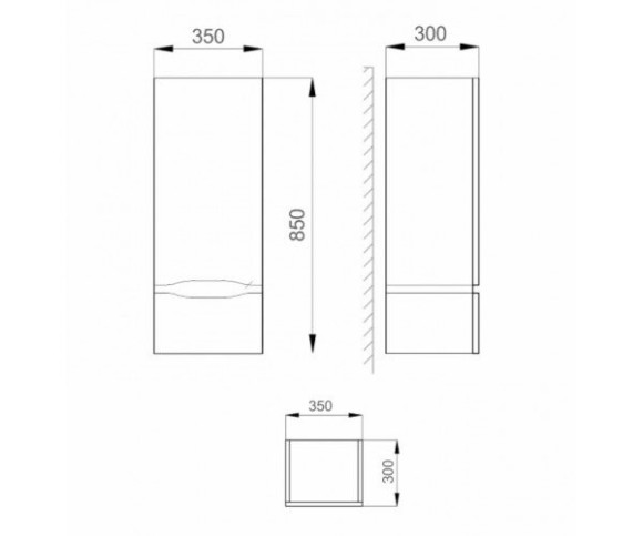 Пенал в ванную Sanwerk Alessa Air, 35 (MV0000376)