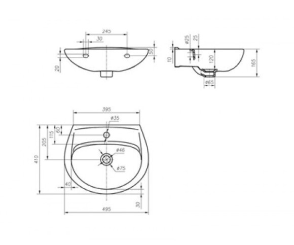 Умивальник підвісний Colombo Vector, 50 (S16215000)