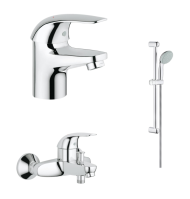 Комплект змішувачів 3 в 1 Grohe Euroeco, хром (124428)