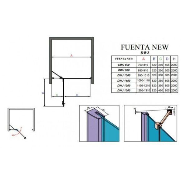 Душевые двери Radaway Fuenta New DWJ 100R, правые (384014-01-01R)