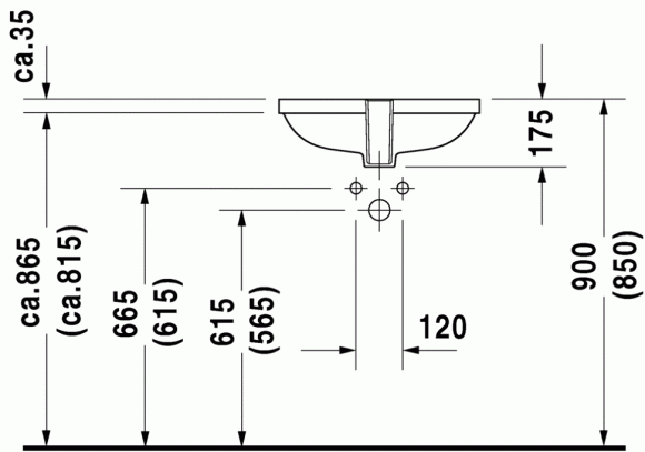 Умывальник врезной Duravit D-Code, 53 (338490000)