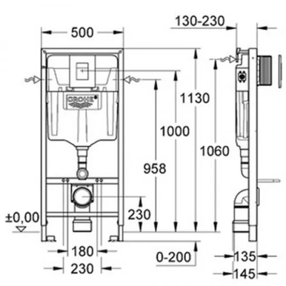 Інсталяція для унітазу Grohe Rapid SL (38722001)