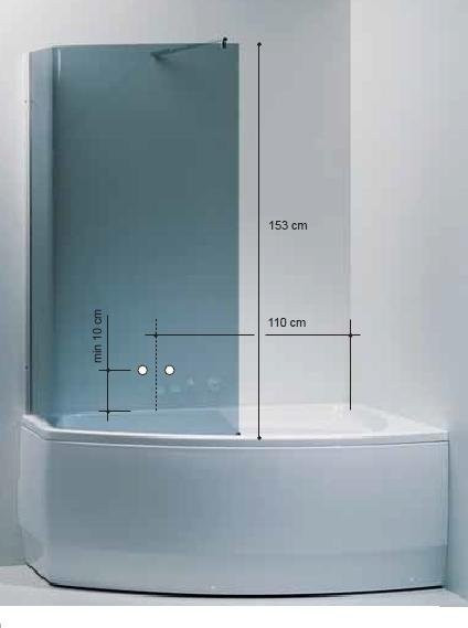 Шторка для ванни Balteco Rhea, права, 153x100 (RHEA)