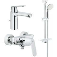 Комплект смесителей 3 в 1 Grohe Eurosmart Cosmopolitan, хром (126114M)