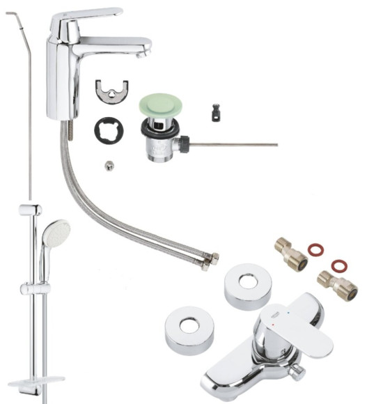 Комплект змішувачів 3 в 1 Grohe Eurosmart Cosmopolitan, хром (126114M)