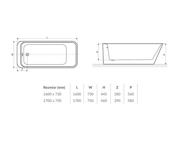 Ванна акриловая Excellent Tula, 160x73 (WAEX.TUL16WH)