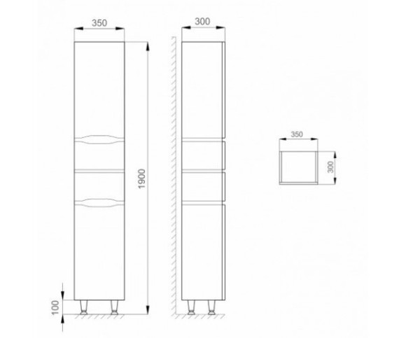 Пенал в ванную Sanwerk Alessa, 35 (MV0000349)
