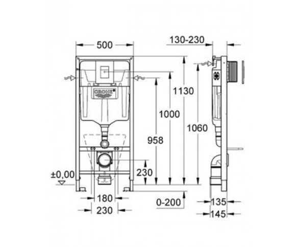 Інсталяція для унітазу Grohe Rapid SL (38772001+37131000)