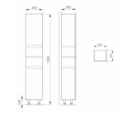 Пенал у ванну Sanwerk Alessa, 35 (MV0000351)