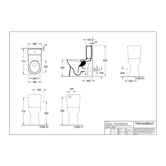 Унітаз компакт Villeroy&Boch O.Novo Vita (4620R001)