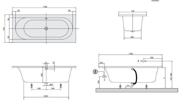 Ванна акриловая Villeroy&Boch Loop&Friends Oval, 170х75 (UBA170LFO2V-96)