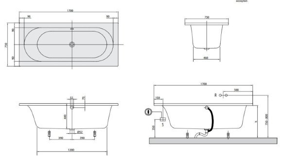 Ванна акриловая Villeroy&Boch Loop&Friends Oval, 170х75 (UBA170LFO2V-96)