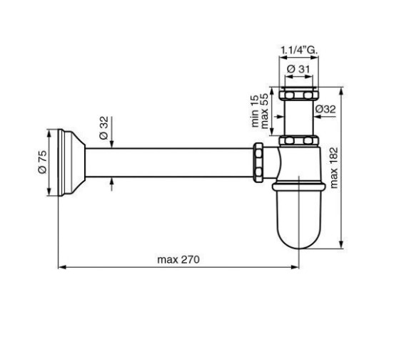 Сифон для умивальника Emmevi (CO6615)