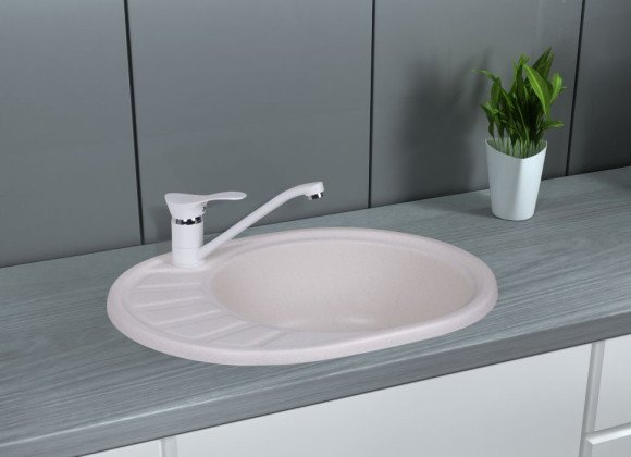 Кухонная мойка гранитная Cosh, 57x46, белый (COSH5845K203)