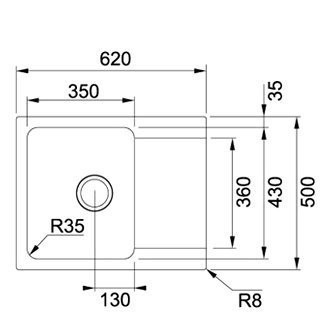 Кухонная мойка гранитная Franke OID 611, 62x50, белый (114.0498.007)