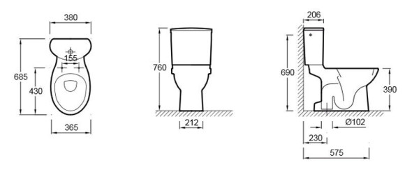 Чаша для унитаза Jacob Delafon Patio (4101G-00)