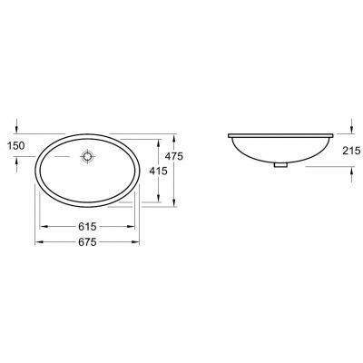 Умивальник врізний Villeroy&Boch Evana, 62 (614400R1)