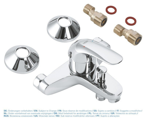 Смеситель для ванны Grohe Euroeco, однорычажный, хром (32743000)