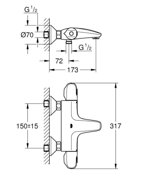 Комплект змішувачів 3 в 1 Grohe Eurosmart, хром (UA34101TM0)