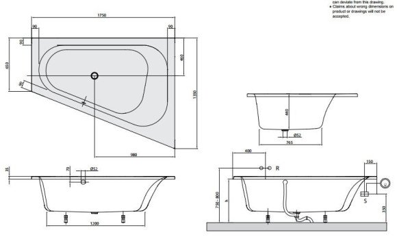 Ванна акриловая Villeroy&Boch Loop&Friends Oval, 175х135 (UBA175LFO9REV-96)