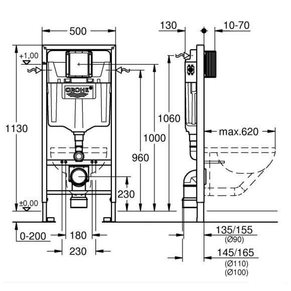 Інсталяція для унітазу Grohe Rapid SL (39501000)