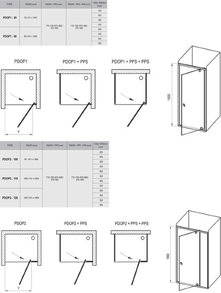 Душевые двери Ravak Pivot PDOP2-110 (03GD0U00Z1) Душевые двери Ravak Pivot PDOP2-110 (03GD0U00Z1)