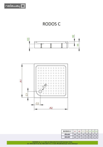 Душевой поддон Radaway Rodos C Compact, 90x90 (4K99155-04)