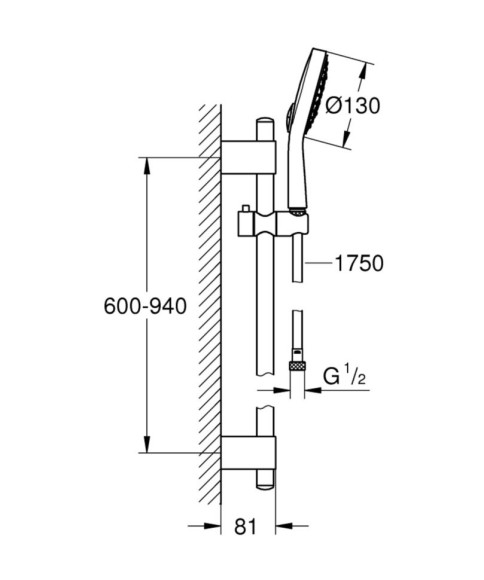 Душевой гарнитур Grohe Power&Soul Cosmopolitan (27734000) Душевой гарнитур Grohe Power&Soul Cosmopolitan (27734000)