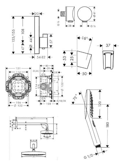 Душова система Hansgrohe Raindance Select E/ShowerSelect (27296000) Душова система Hansgrohe Raindance Select E/ShowerSelect (27296000)