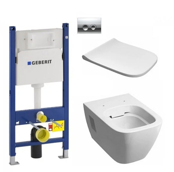 Комплект: Унітаз Kolo Modo + Інсталяція Geberit Duofix + Клавіша Delta 21 + Кришка Slim (L33120000+458.126.00.1+115.125.21.1+L30115000)