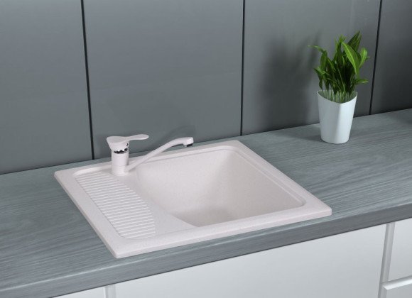 Кухонная мойка гранитная Cosh, 58x49, белый (COSH5850K203)
