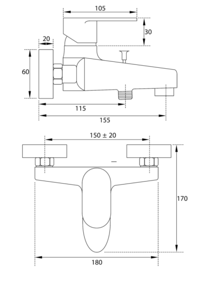Смеситель для ванны Steinberg Serie 111, однорычажный, хром (111 1150)