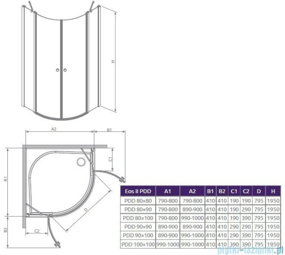 Душевая кабина Radaway Eos II PDD, левая, 80x80 (3799470-01L) Душевая кабина Radaway Eos II PDD, левая, 80x80 (3799470-01L)
