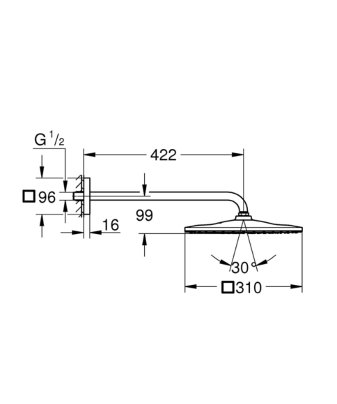 Верхній душ Grohe Rainshower Cosmopolitan (26563000)