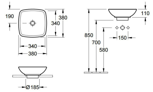 Умивальник накладний Villeroy&Boch Loop&Friends, 38 (51490001)