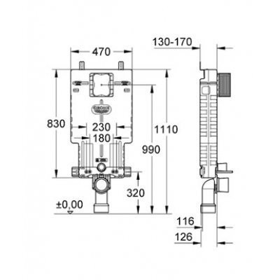 Инсталляция для унитаза Grohe Uniset (38643001)