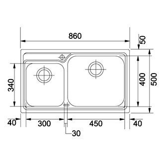 Кухонная мойка стальная Franke GAX 620, 86x50 (101.0017.507)