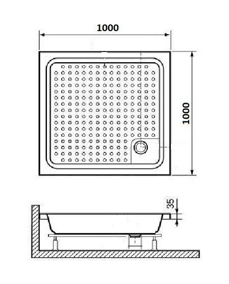 Душевой поддон Eger SMC, 100x100 (599-1010S)