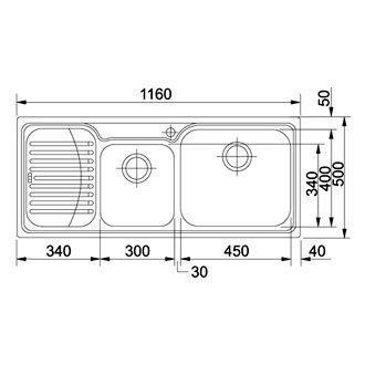 Кухонная мойка стальная Franke GAX 621, 116x50 (101.0017.506)