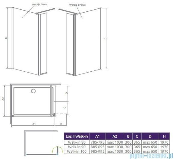 Душевая кабина Radaway Eos II Walk-In, левая, 100x100 (3799502-01L) Душевая кабина Radaway Eos II Walk-In, левая, 100x100 (3799502-01L)